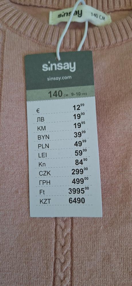 Ružové pletené šaty 140cm, sinsay,140