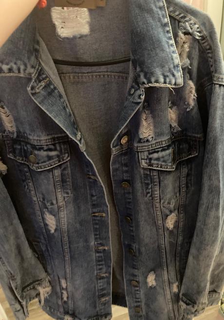 Krásna predĺžená riflová bunda, xl