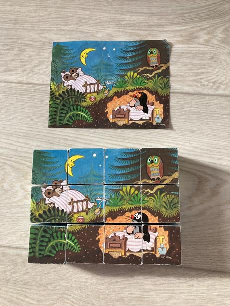 Drevené kocky krteček, 