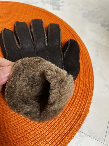 Kožušinové teplé rukavice -strihaný baran, l