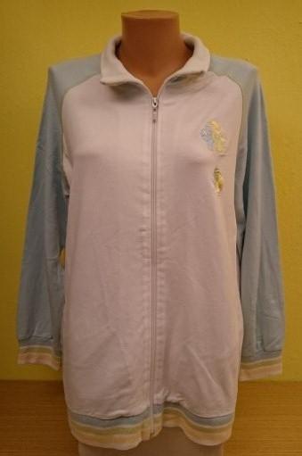 Tenšia dámska mikina na zips, biela, xxl