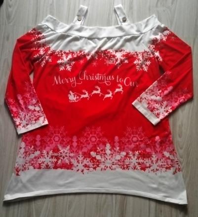 Vianočná červeno biela blúzka, xxl