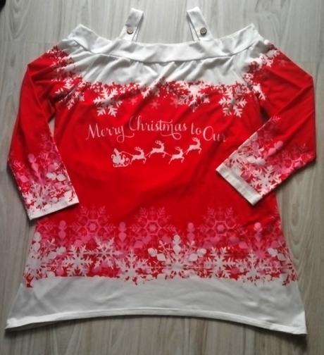 Vianočná červeno biela blúzka, xxl