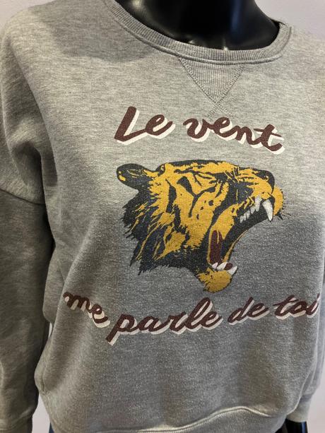 Dámska mikina s potlačou a nápisom sivá (s), s