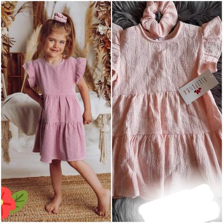 Mušelínové šaty zľava, 104 / 110 / 116 / 122 / 128