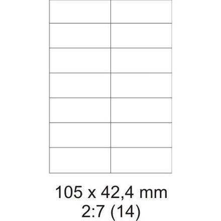 Etikety print 105 x 42,3 mm, biele, 100 hárkov,