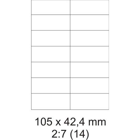 Etikety print 105 x 42,3 mm, biele, 100 hárkov,