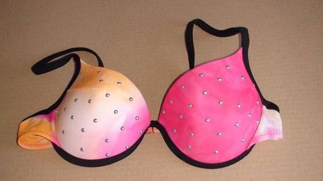 Ružovo-oranžové bikini s kamienkami, veľ. m, m