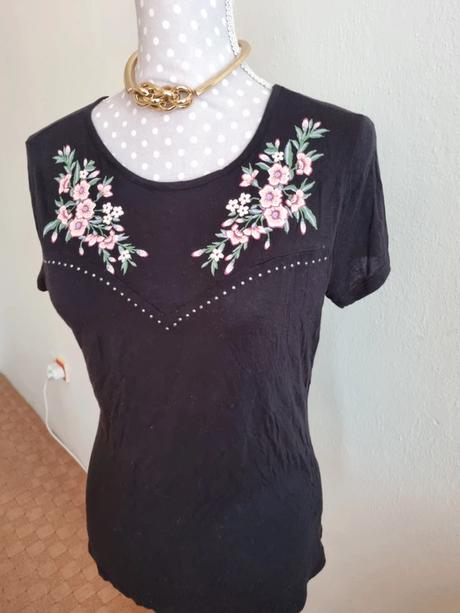Čierny vyšívaný top  orsay veľ. s, orsay,s