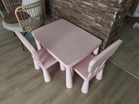 Stôl a 2 stoličky mammut ikea, 