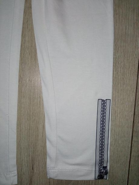 Biele capri legíny s potlačou zipsu ovs (7-8 r.), ovs,128