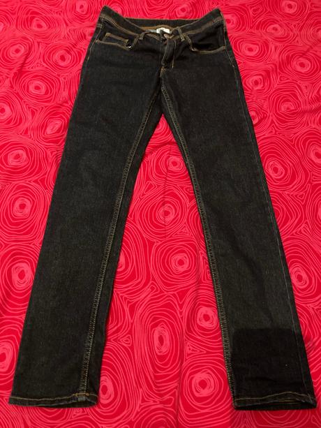 Tmavomodre rifle, h&m,140