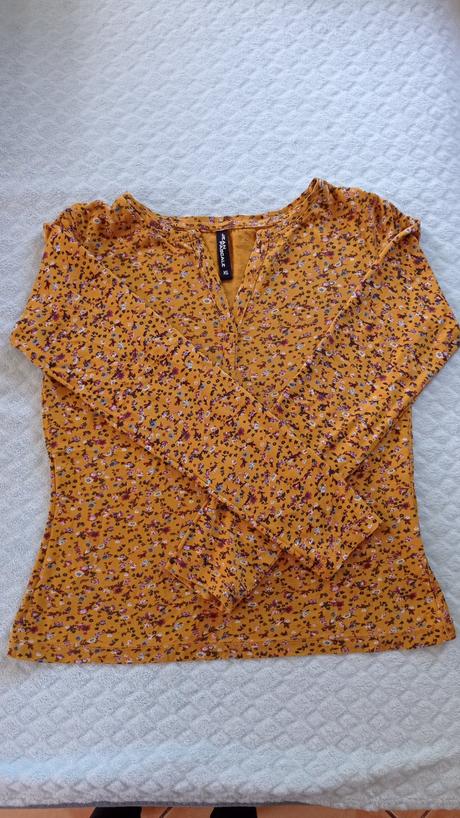 Horčicove tričko s kvietkami, xs