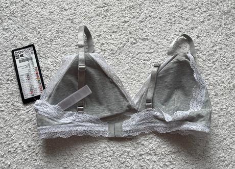 Nová sivá mäkká bavlnená podprsenka, xl/42, xl