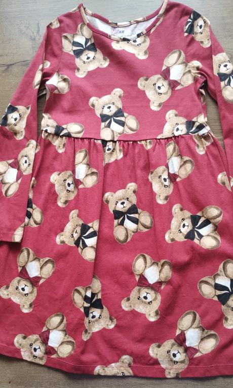 Šaty macko 122/128, len opraté, h&m,122