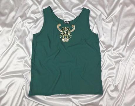 Luxusná tmavozelený top, 42