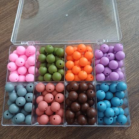 30ks silikónové korálky 12 mm (hryzadla, retiazky), 