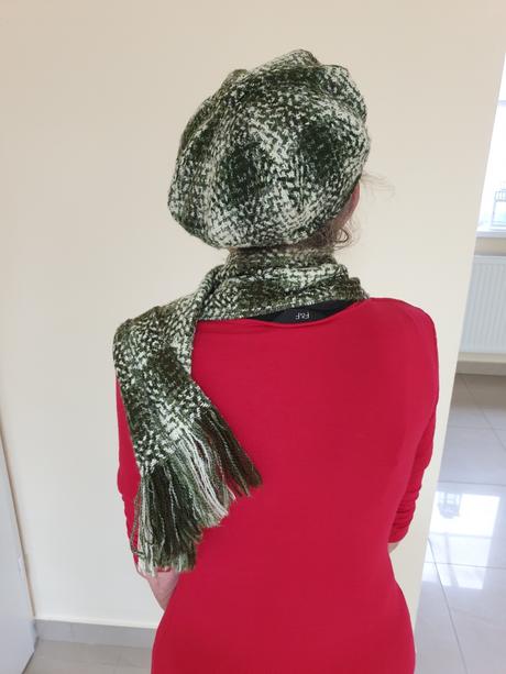 Zelený set - čiapka a šál, 