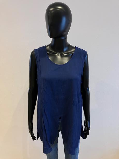 Tmavomodrá letná blúzka s rozparkom c&a (42), c&a,xl