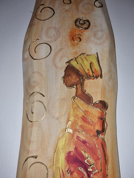 Maľba na drevo žena a dieťa 100 cm,