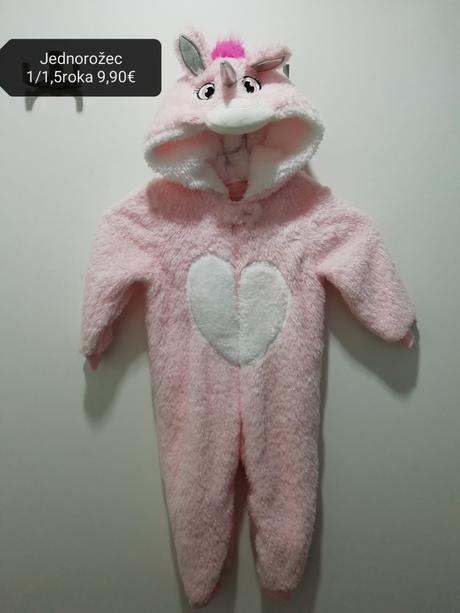 Jednorožec karneval kostým maska 1/1,5roka, 