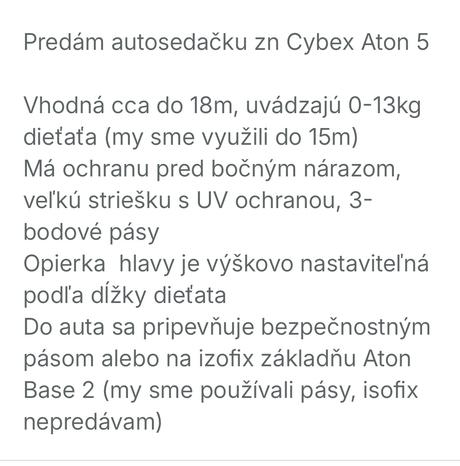 Detska autosedačka, cybex
