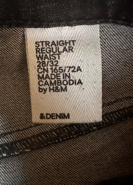 Nohavice / rifle denim straight, 28/32, h&m,170