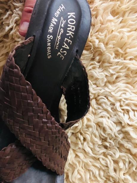 Kork-ease kožené šľapky na klinovom podpätku, 40