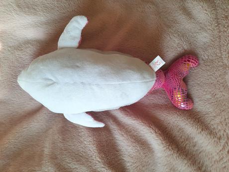 Lesklý ružový plyšový delfín ty plyšák,