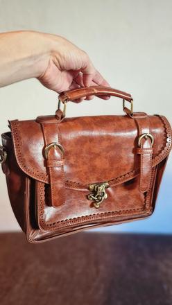 Vintage kožená hnedá kabelka,