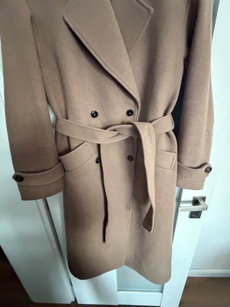 Vlnený kabát vo farbe taupe, m