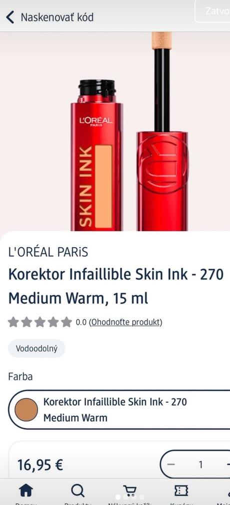 Loreál skin ink korektor,