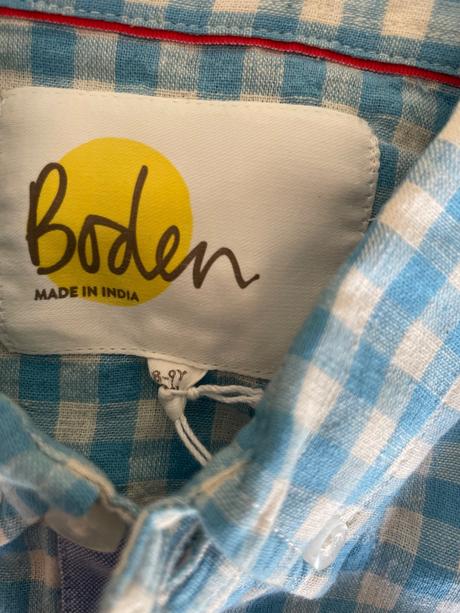 Ľanová košeľa so žirafami, mini boden,128 / 134