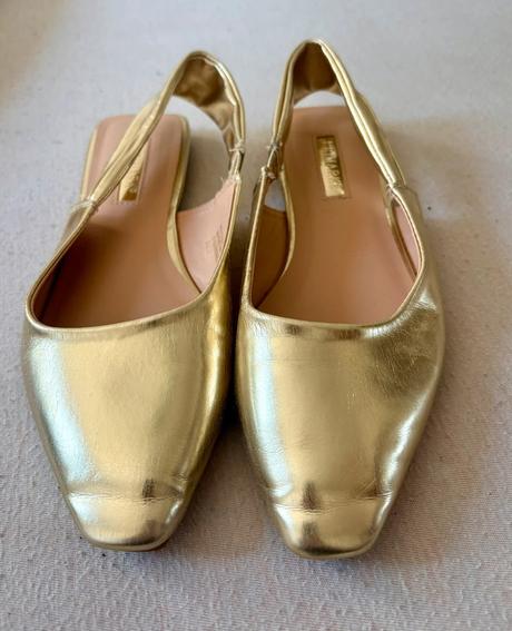 Zlaté slingback balerínky, primark,36