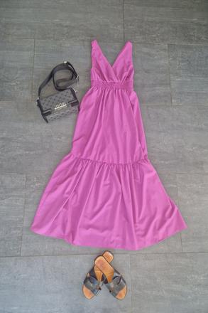 Cyklaménové maxi šaty, calliope,xs