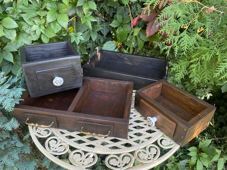 Drevené dekoračné debničky,