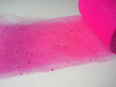 Flitrový tyl ružový jemný,