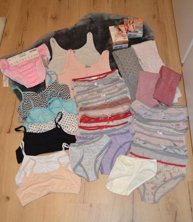 Balík 45 ks dievčenská spodná bielizeň, veľkosť 14, h&m,146