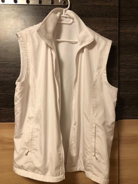 Obojstranna biela vesta s kapucnou xl, xl