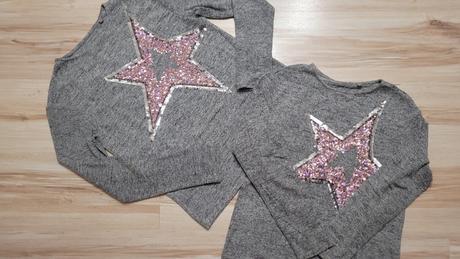 Šedý pulóver s aplikáciou hviezdy, c&a,164