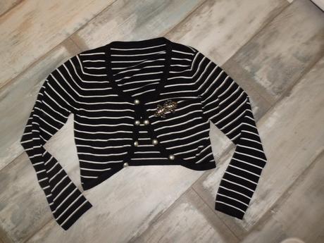 Pletené bolerko pásikavé veľ. m/l, l