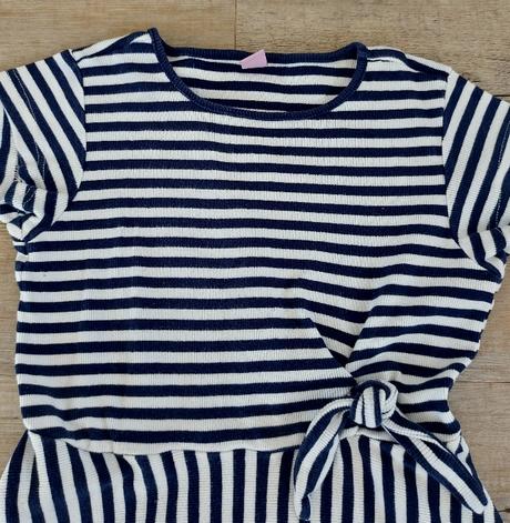 Pásikavé šaty s uzlíkom, dopodopo,128