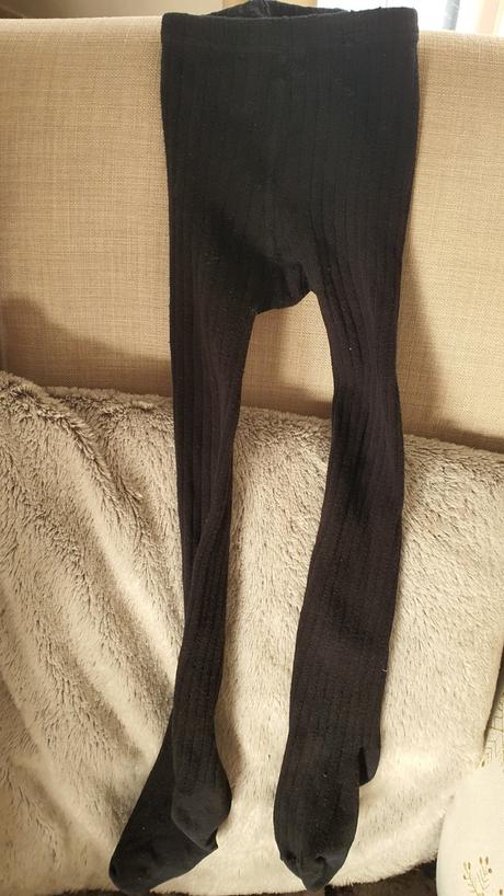 Čierne vrúbkované pančušky, zara,122