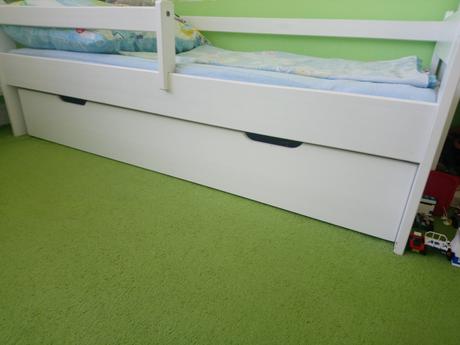 Detská posteľ, 160x70cm, šuflík, zábrana, matrac, 70,160