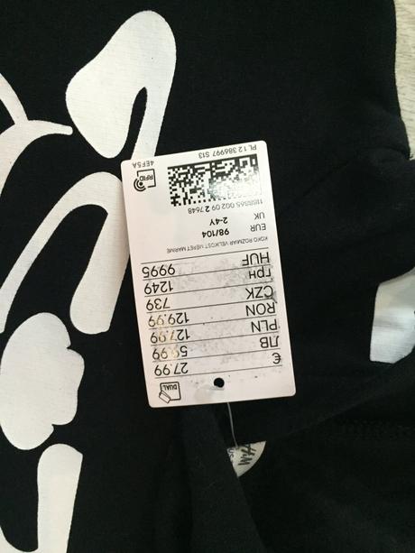 Teplakova suprava kostra 2-4 roky, h&m,98 / 104