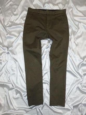 Kvalitné pánske olivové nohavice h&m, h&m,46