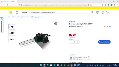 Elektrická reťazová píla parkside 2200w,