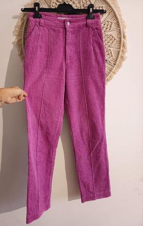 Menčestrové cyklamenové nohavice, denim co,xs