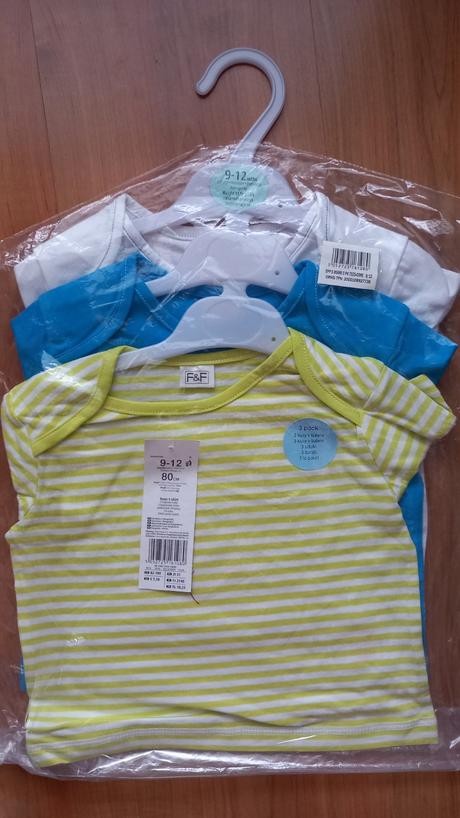 Tričká 3ks, f&f,80