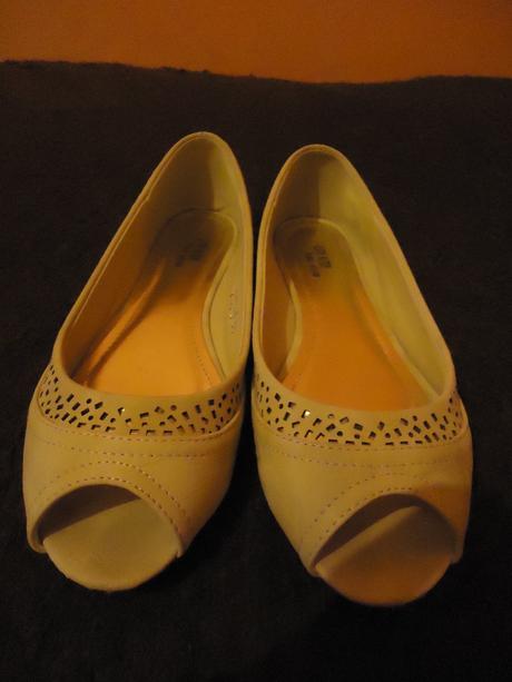 Hnedé balerínky s otvorenou špičkou, 36